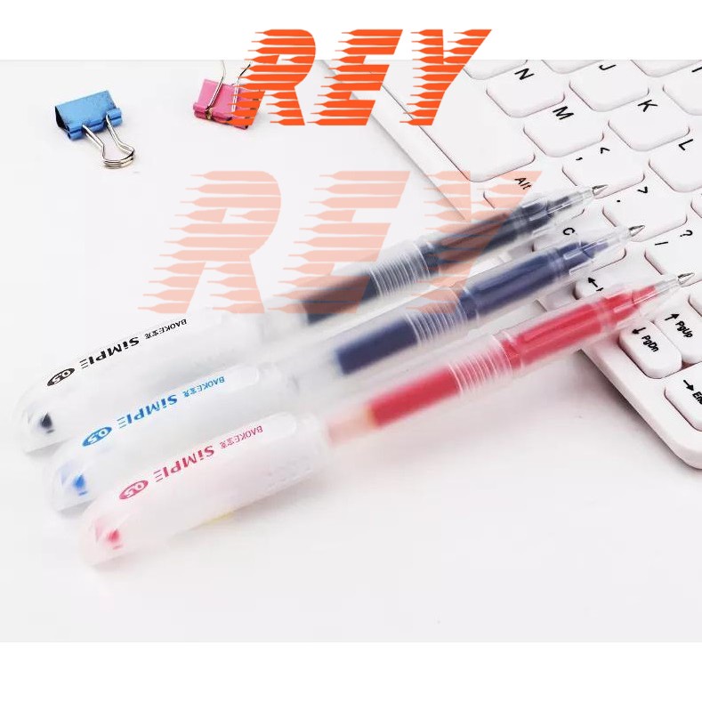 [Giá sỉ] Hộp 12 cây bút gel 0.5mm Simple Baoke PC3298 ruột jumbo siêu to, nhiều mực hơn