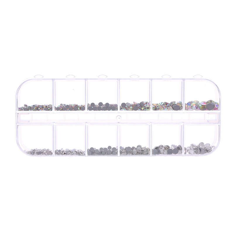 Hộp đá UR SUGAR nhiều kích cỡ đính móng tay nghệ thuật 3D màu sắc xinh xắn