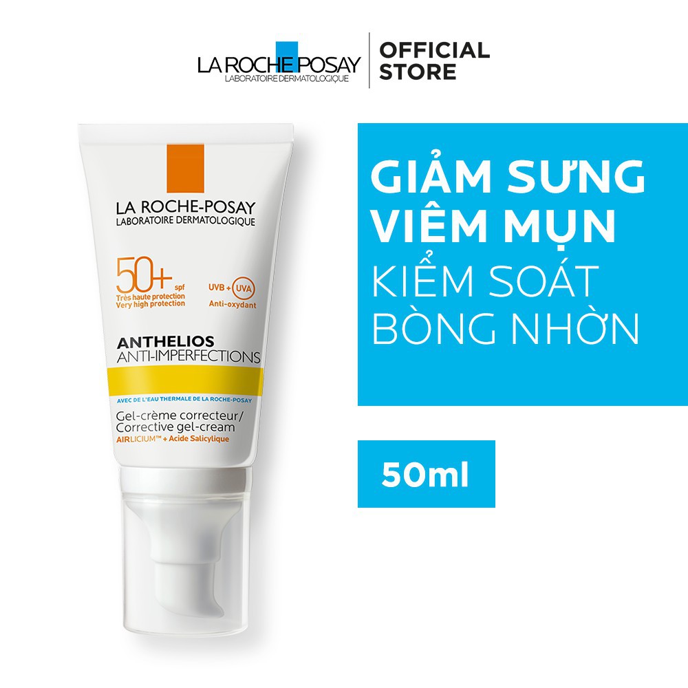 [HÀNG NHẬP KHẨU] Kem Chống Nắng La Roche Posay Anthelios Dành Cho Da Dầu, Da Hỗn Hợp Bảo Vệ Da Trước Tia UVA UVB SPF 50+