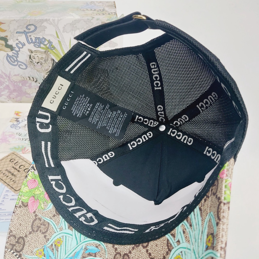 Nón kết Gc , Mũ hổ lúa quai da đen họa tiết cực đẹp full box hộp