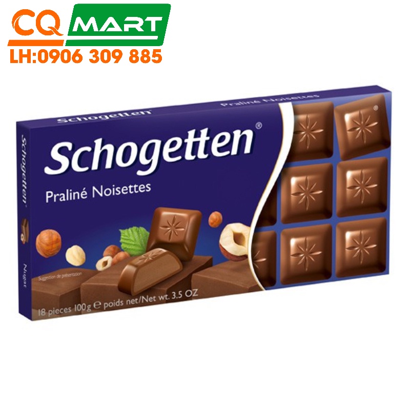 Socola Hạt Dẻ Nghiền hiệu Schogetten Thanh 100g