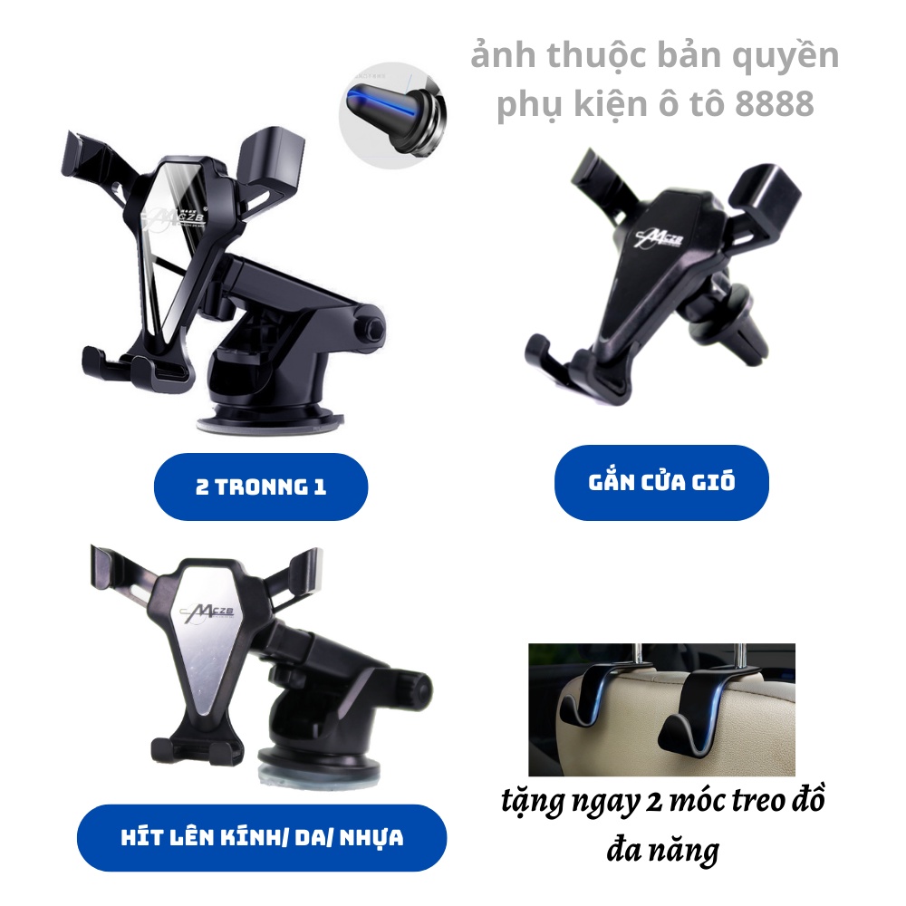 [Ảnh Thật] Giá đỡ điện thoại trên ô tô 8888 thông minh, gắn cửa gió, hút chân không, đế dính siêu chắc chắn
