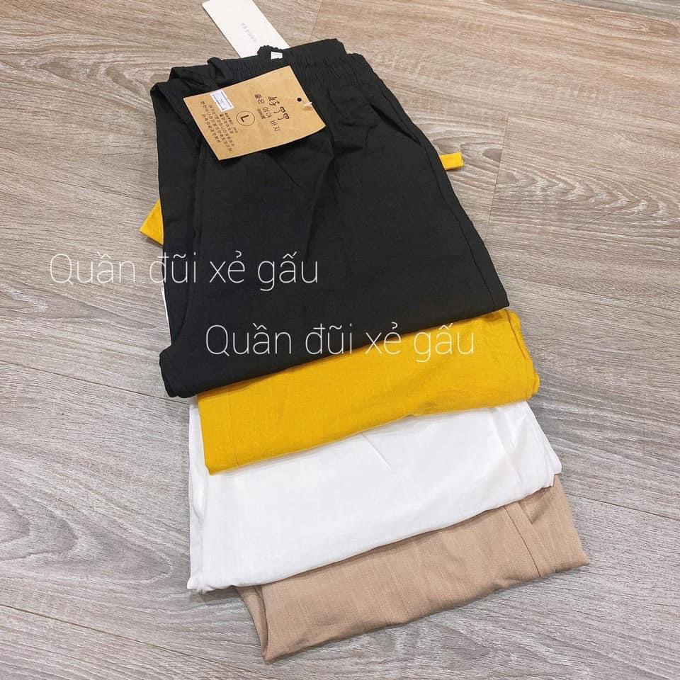 (Q22)Quần đũi nữ xẻ gấu cạp chun dễ mặc với 3 màu đẹp sang cực xinh thời trang đơn giãn cực xinh xinh