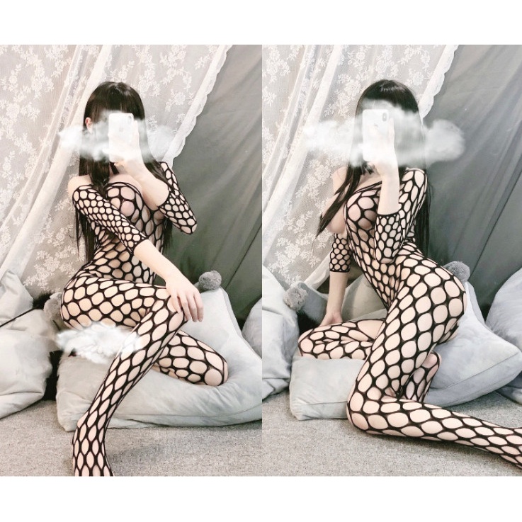 No. 51 💕CHE TÊN💕 Bộ Đồ Ngủ Gợi Cảm Lưới / Cosplay Sexy Liền Thân Xuyên Thấu Hở Đáy Quyến Rũ Bodystocking BCS21