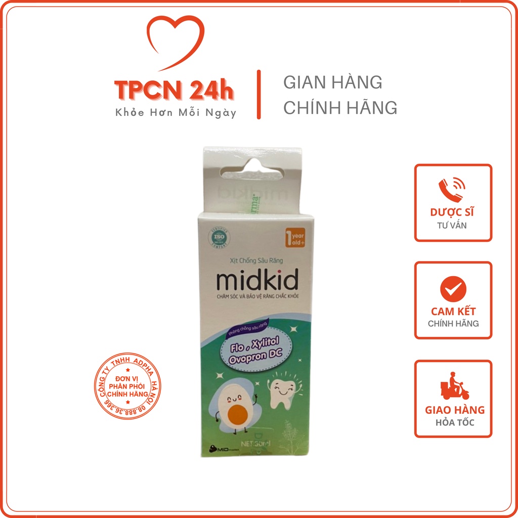 Xịt Chống Sâu Răng MidKid - Xịt chống sâu răng hiệu quả cho trẻ từ 1 tuổi