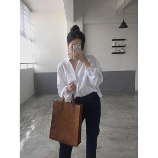 ÁO SƠ MI NỮ CỔ TRỤ (kèm video + ảnh thật)