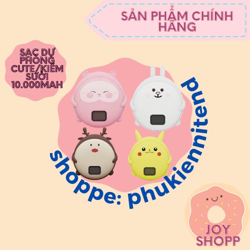 Sạc Dự Phòng nhanh cute  10000mah / kiêm sưởi II Ultra Light Power Bank Super Cute 2 Port Treasure 2A Sạc nhanh