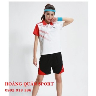 Áo cầu lông nữ Victor V1772B ( đỏ - xanh )
