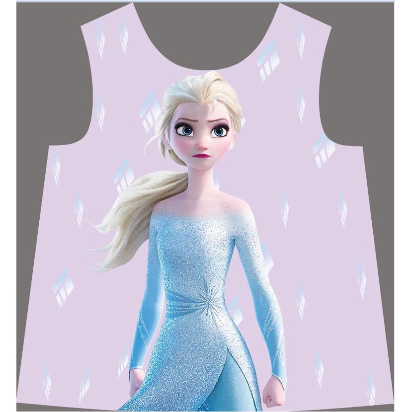 Váy bé gái chất cotton mịn in elsa 3D.dáng váy suông đuôi cá siêu xinh