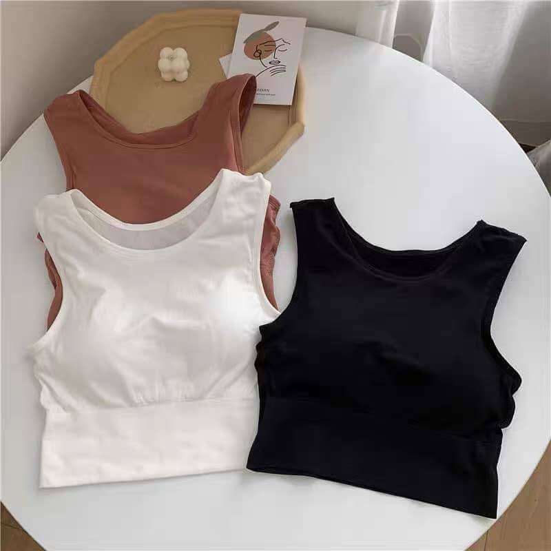 Áo ba lỗ kèm mút độn ngưc ( 3 màu)
