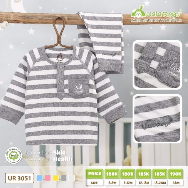 UR3051 Bộ PETIT kẻ cổ trụ Ualarogo cho bé