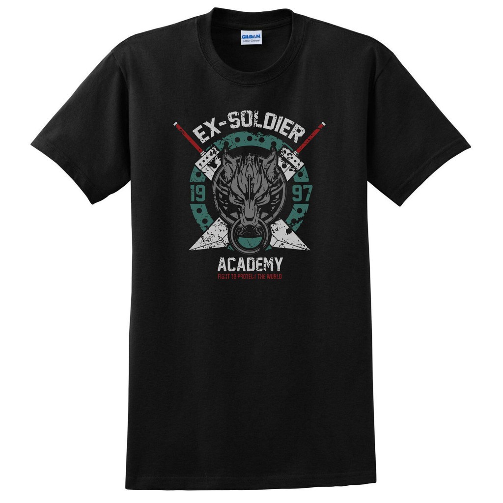 Final Fantasy Cute 7 Ex Sporty Solider Academy Men Short Sleeve Cotton Graphic Gildan Tee Gaming Birthday Gift