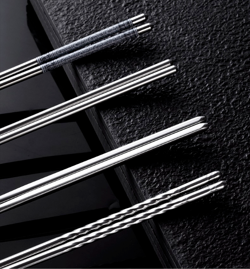 Bộ 5 Đôi Đũa Chống Trượt Bằng Thép Không Gỉ