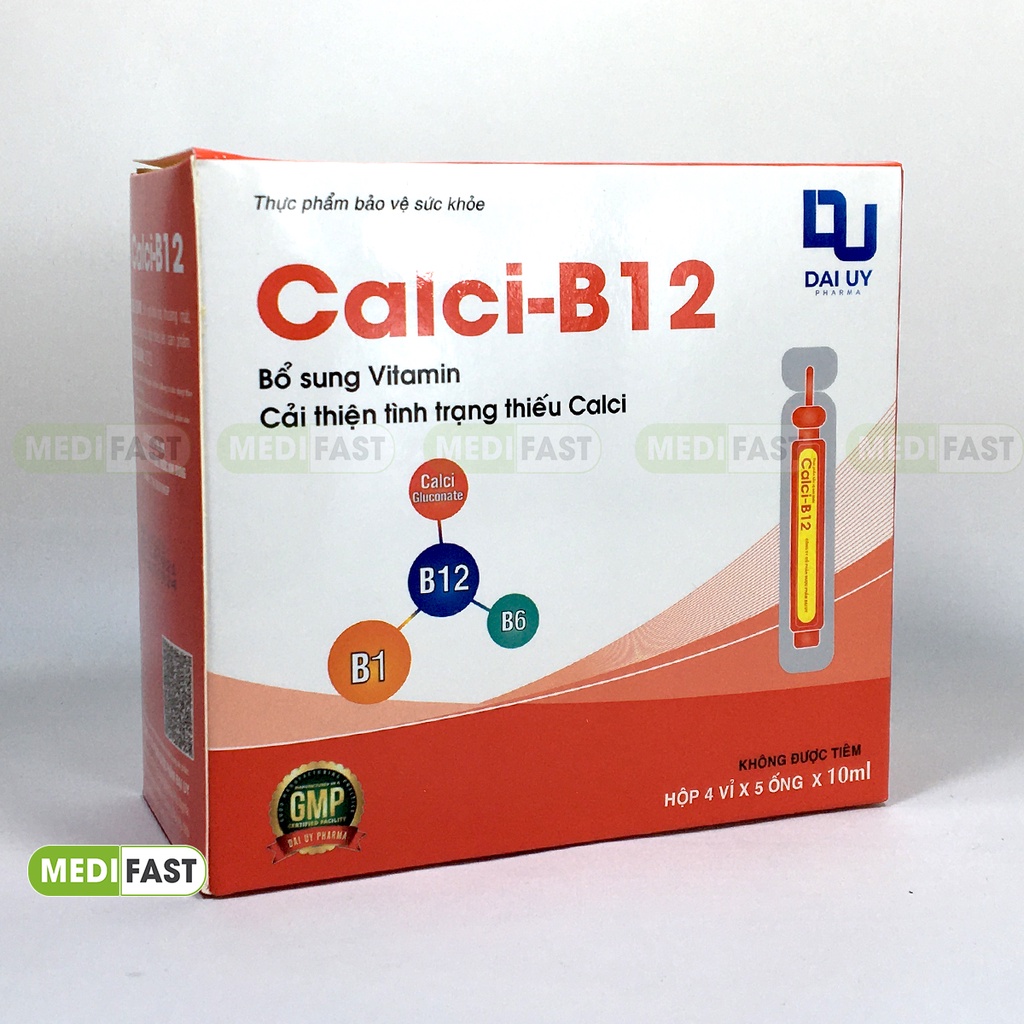 Bổ sung vitamin - Cải thiện tình trạng thiếu calci - Calci B12 hộp 20 ống 10ml