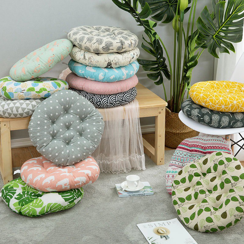 PVN39342 Đệm Ngồi Bệt Size Lớn Thêu Vi Tính, đệm lót ghế Vuông (Bông Trắng Cực Êm) Giá Rẻ