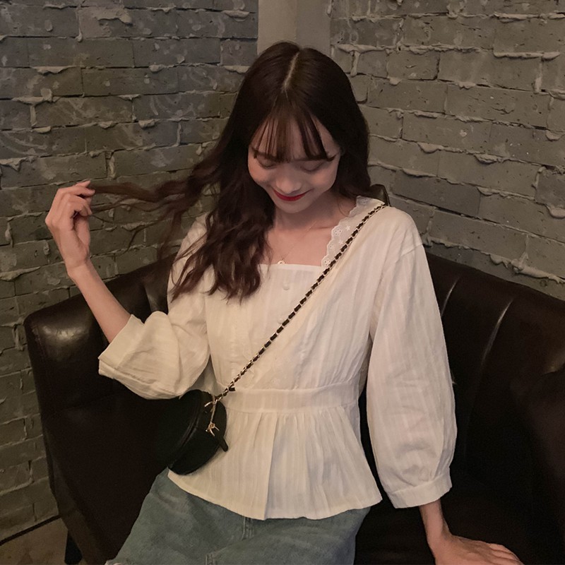 Áo Kiểu Nữ Cổ Vuông Tay Phồng Xinh Xắn | BigBuy360 - bigbuy360.vn