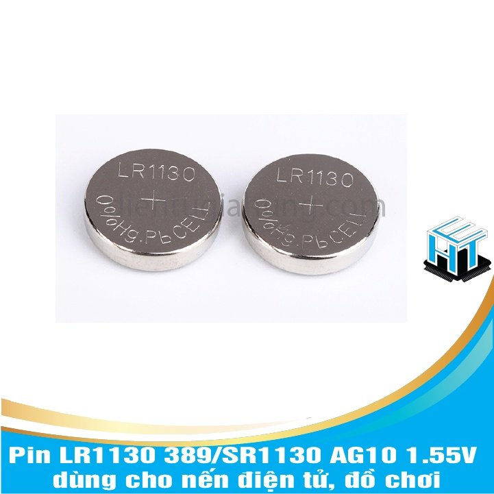 Combo 10 vien Pin LR1130 389/SR1130 AG10 1.55V dùng cho nến điện tử, đồ chơi
