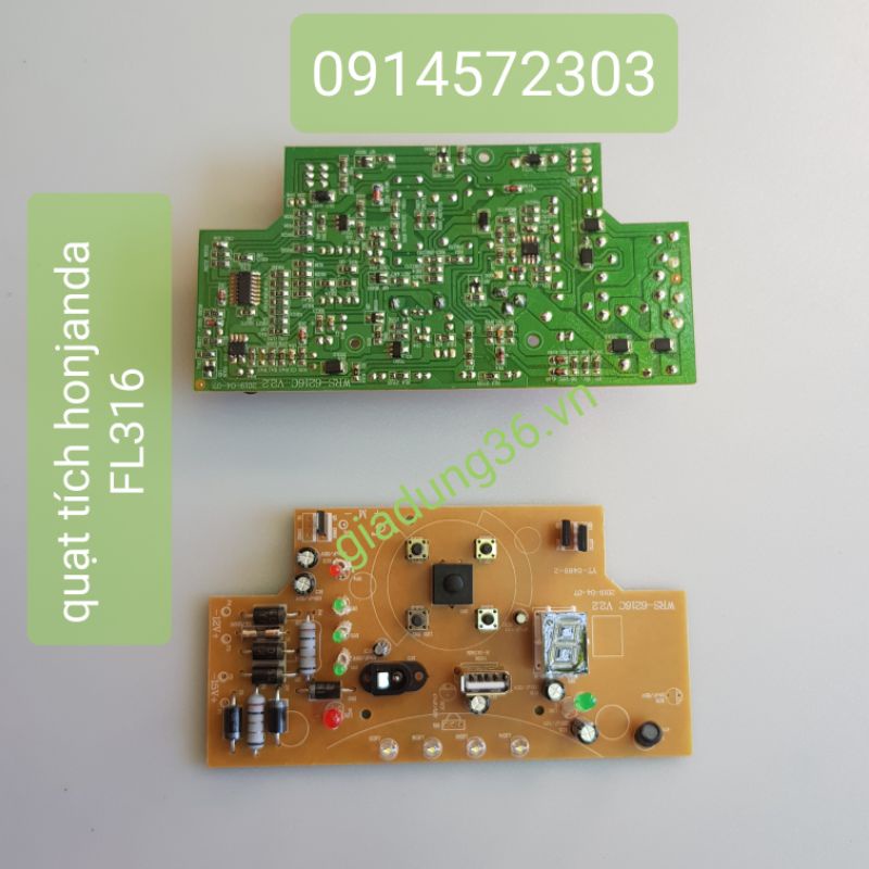 Bo mạch quạt tích điện honjanda HJD-FL316 , bo điều khiển quạt FL316