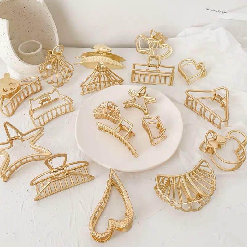 SET 8 KẸP TÓC ÁNH VÀNG HÀN QUỐC KẸP TO ĐẸP SIÊU BỀN