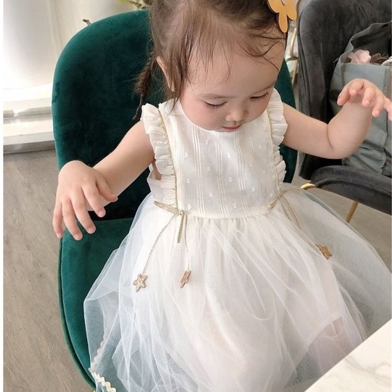 Đầm Công Chúa Thiết Kế Lưới Phong Cách Phương Tây Thời Trang Mùa Hè Mới Cho Bé Gái