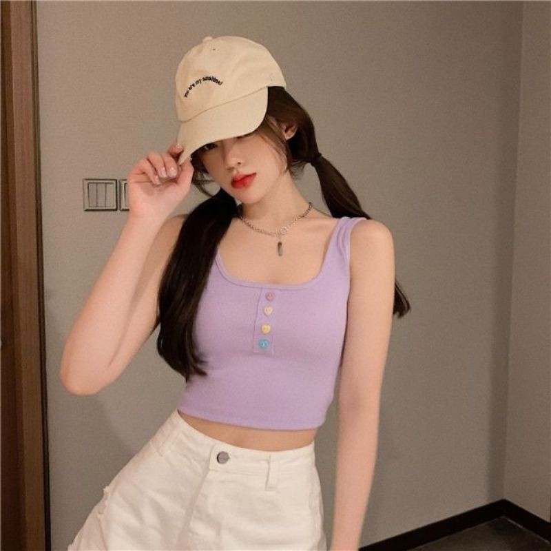 [ORDER] Áo croptop ulzzang kèm hàng cúc sắ