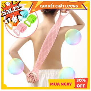 Dây đai chà lưng 2 mặt đa năng dụng cụ bằng silicon kỳ cọ massage tẩy da chết khi tắm