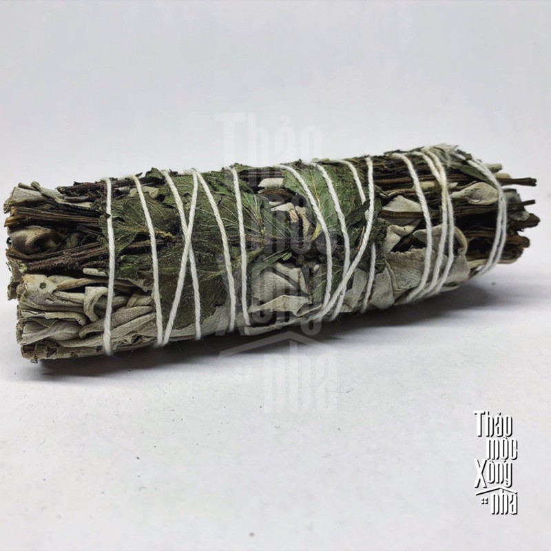 XÔ MAY MẮN mang lại sự thịnh vượng, sung túc, thu hút của cải ( White sage mix Peppermint ) - THẢO MỘC XÔNG NHÀ