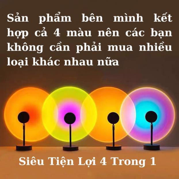[Hàng Hot]  Đèn Hoàng Hôn TIK TOK, Đèn Chụp Ảnh Sống Ảo Sunset Kèm 4 Miếng Phim Đổi Màu,Trang Trí Phòng Ngủ