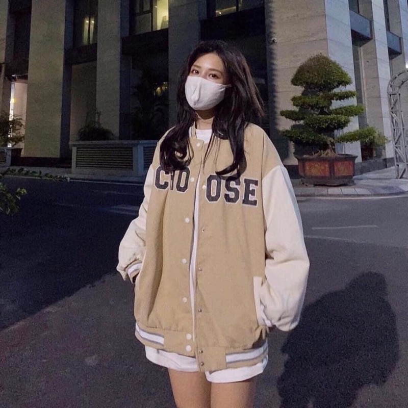 [Chất Siêu Đẹp] Áo Khoác Bomber Nhung Kaki 2 lớp Chữ CHOOSE Chống nắng Phù Hợp Nam và Nữ