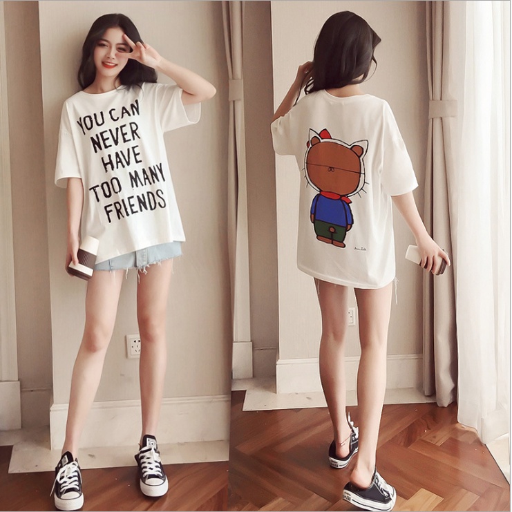 Áo thun nữ thiết kế in hình trẻ trung A01