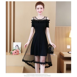 Đầm maxi dự tiệc big size rớt vai viền bèo size 70-100kg