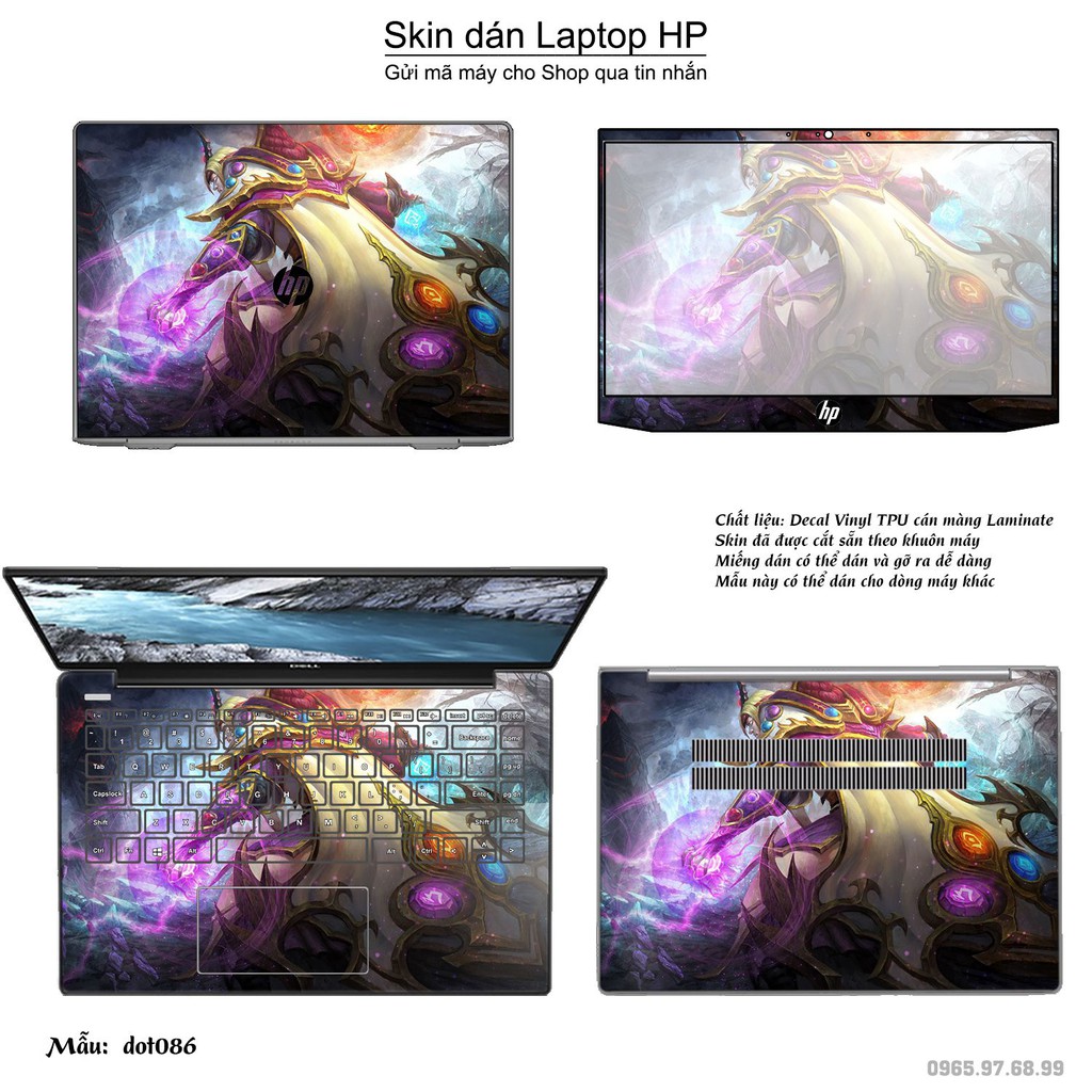 Skin dán Laptop HP in hình Dota 2 nhiều mẫu 15 (inbox mã máy cho Shop)