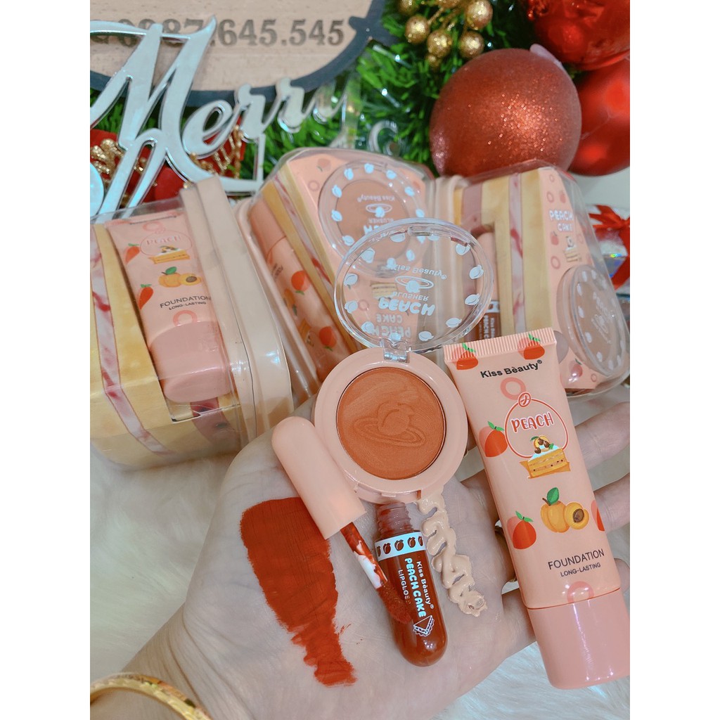 Set trang điểm bánh kem 3 món Peach