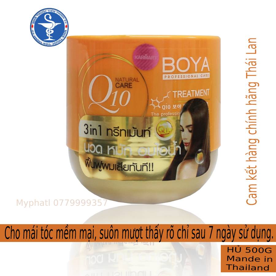 Kem Ủ Tóc Boya Hair Treatment Q10 cho mái tóc bồng bềnh bóng mượt chỉ sau 7 ngày chính hãng Thái Lan - Hộp 500g