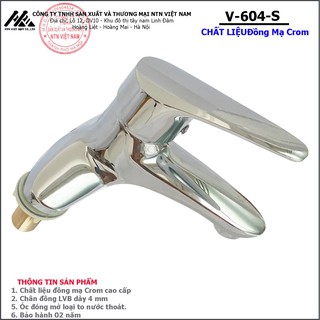 Vòi Rửa Mặt Lavabo Nóng Lạnh đồng mạ crom Cao Cấp mã 4002