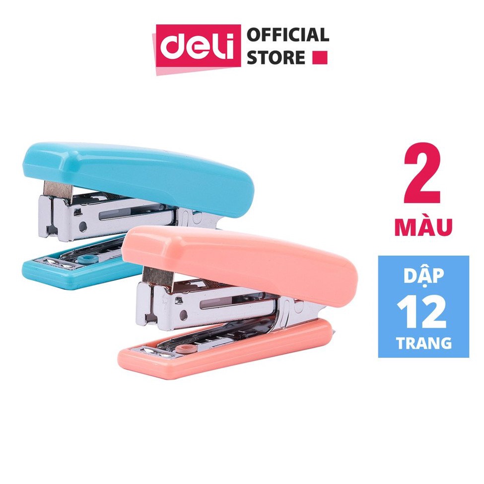 Máy bấm ghim bỏ túi mini Deli E0222 - tiện lợi, chất lượng - vpp Quế Anh