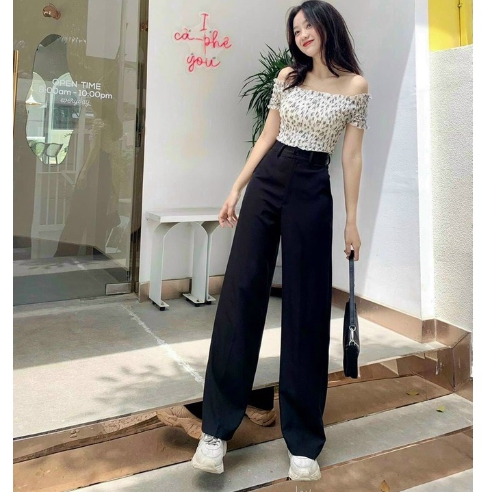 Quần Ống Suông Lưng Cao Siêu Hot
