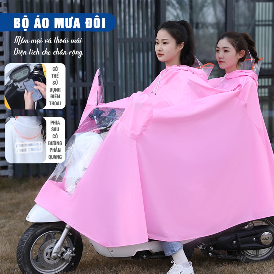 Áo Mưa cao cấp Có Kính Chắn Nước Che Mặt Cánh Dơi - Áo Bộ -  Chống Thấm Cao Cấp Phản Quang Có Túi Chùm Gương Chiếu Hậu