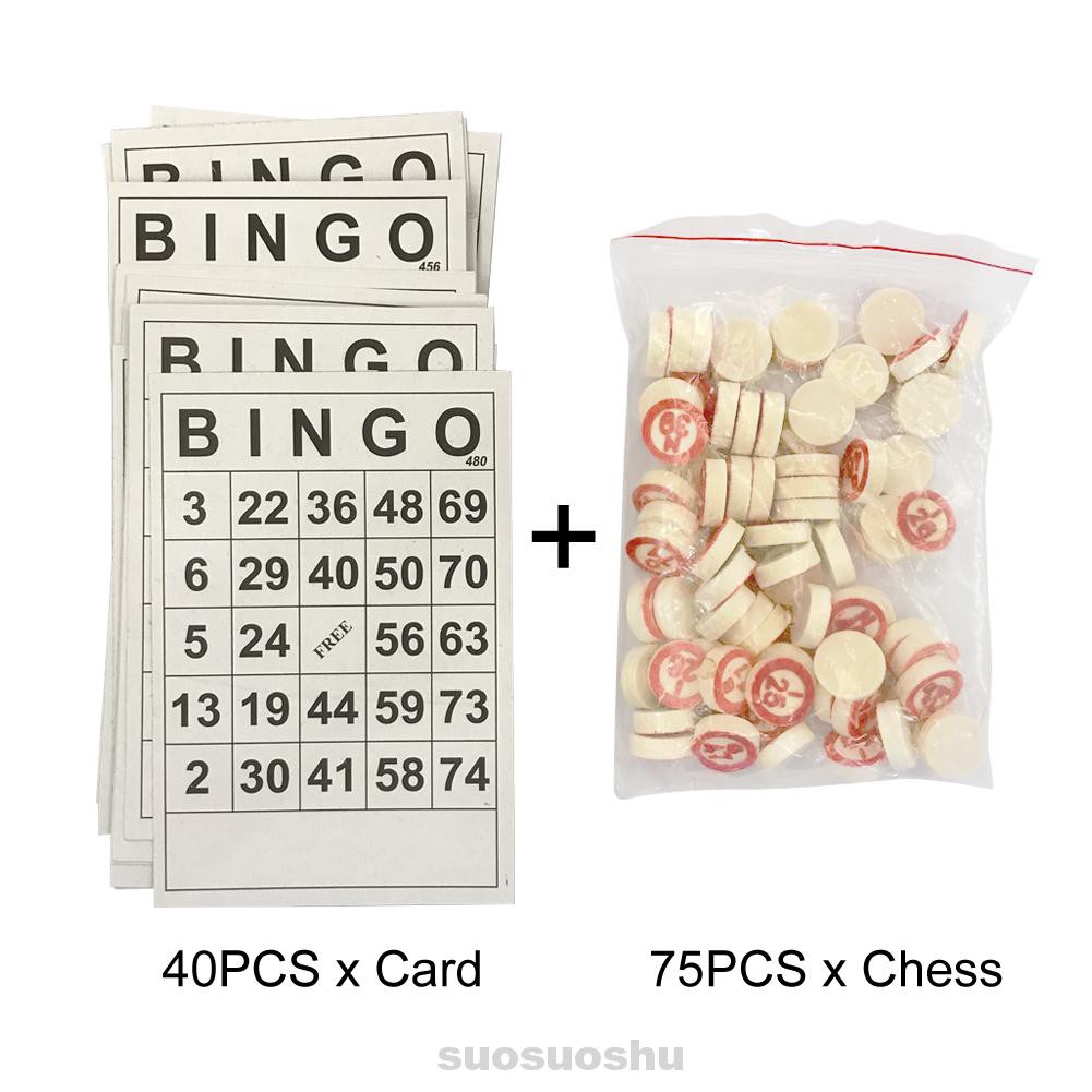 40 Number Cards 75 Chess Funny Educational Toy Home Party Kids Adults For Large Group Wooden Bingo Game Set | BigBuy360 - bigbuy360.vn