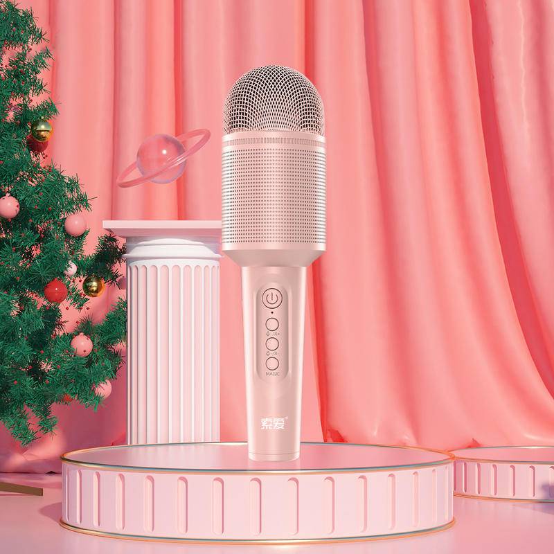 Micro Hát Karaoke Soaiy MC8 Không Dây BT5.0 2 Trong 1 Cầm Tay Kết Nối Bluetooth Thẻ Âm Thanh
