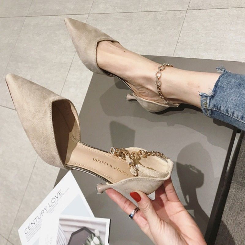 Giày Cao Gót Mũi Nhọn Thiết Kế Mới Thời Trang Mùa Xuân Hè Theo Phong Cách Hàn Quốc Cho Nữ