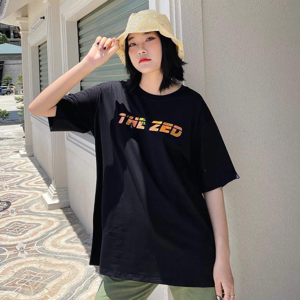 Áo phông rộng unisex tay lỡ nam nữ Hologram đổi màu The Zed Màu Đen áo thun phông basic oversize | BigBuy360 - bigbuy360.vn