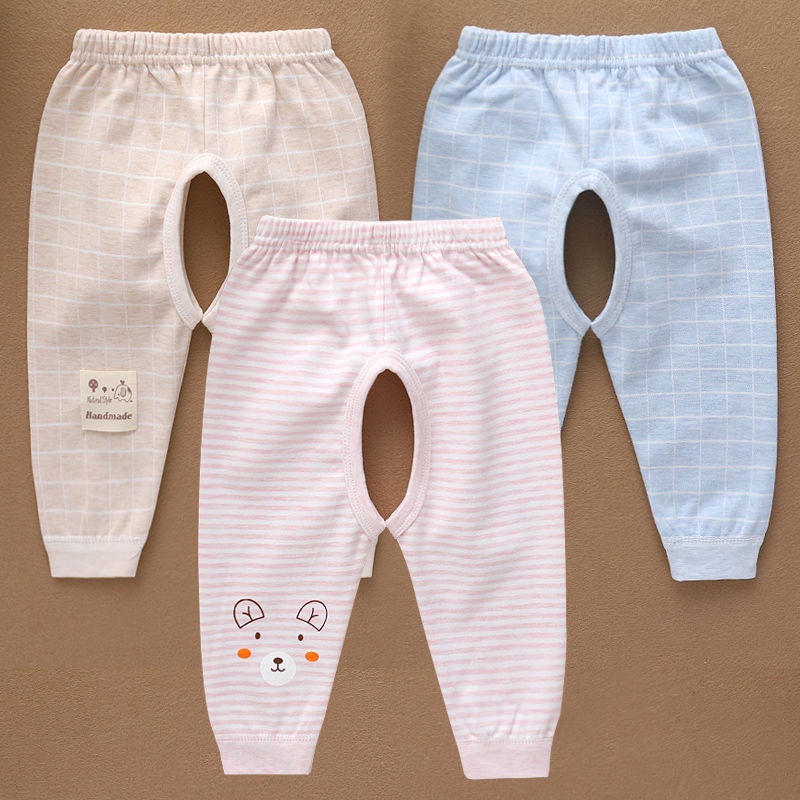 Quần Cotton hở đáy xinh xắn cho bé sơ sinh 0-2 tuổi