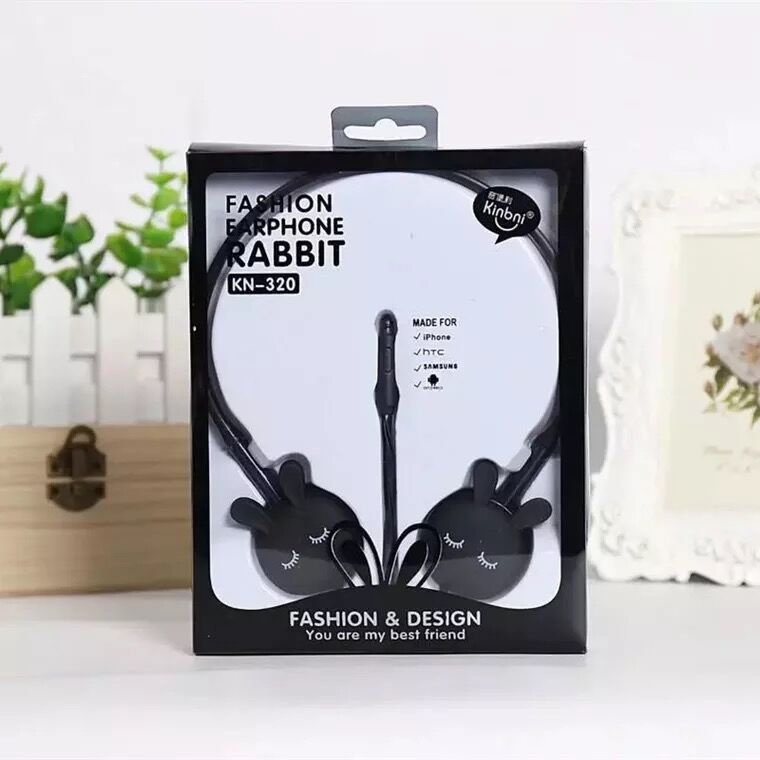 Tai Nghe Nhét Tai mini Hình Thỏ Dễ Thương Siêu Trầm Điều Khiển Bằng Giọng Nói Phong Cách Hàn Quốc