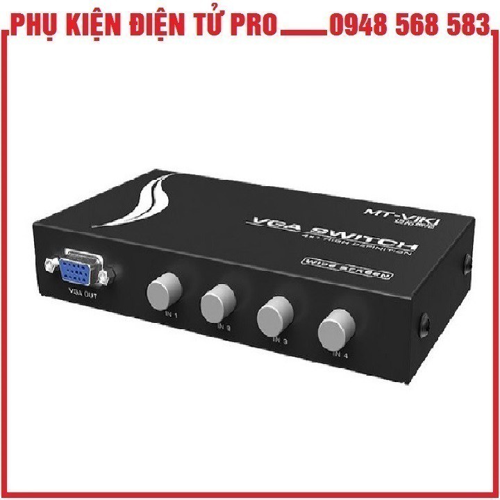 BỘ GỘP VGA 4 MÁY TÍNH DÙNG 1 MÀN HÌNH VIKI