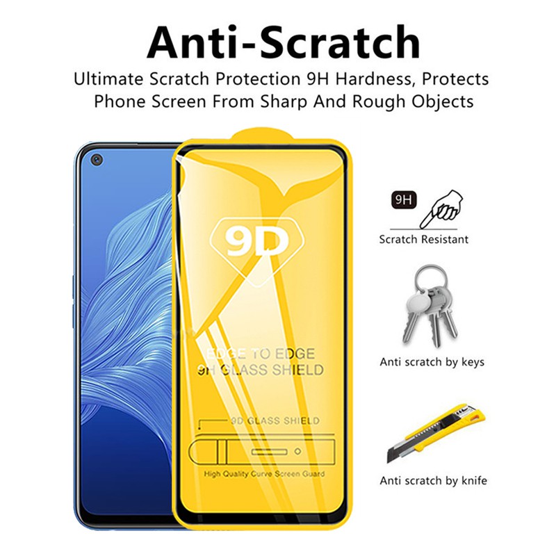 Kính Cường Lực 9D Bảo Vệ Màn Hình Cho Oppo A16 A16S A76 A96 A95 A54 A74 A94 A93 A73 A53 A33 A15 A15S A52 A72 A92 A5S A3S A12E A12 A91 A9 A5 2020 A31