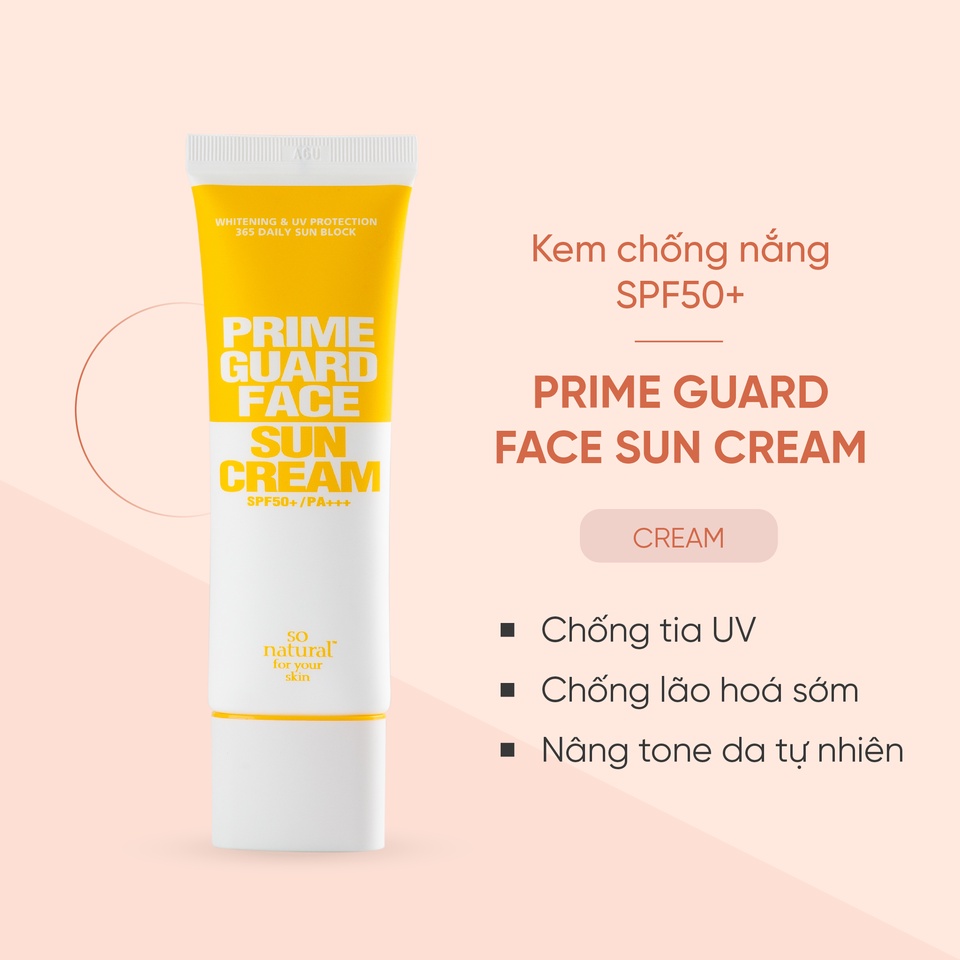 SO NATURAL HÀN QUỐC - Kem chống nắng Prime Guard Face Sun Cream SPF50+/PA++++ 50ml