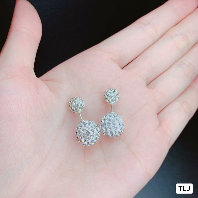 Bông tai đá pha lê nhân tạo chốt cắm -THJ SLIVER