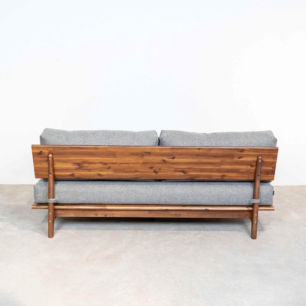 Ghế Sofa Gỗ Tràm Tự Nhiên MOHO VLINE 601 Màu Xám Đậm