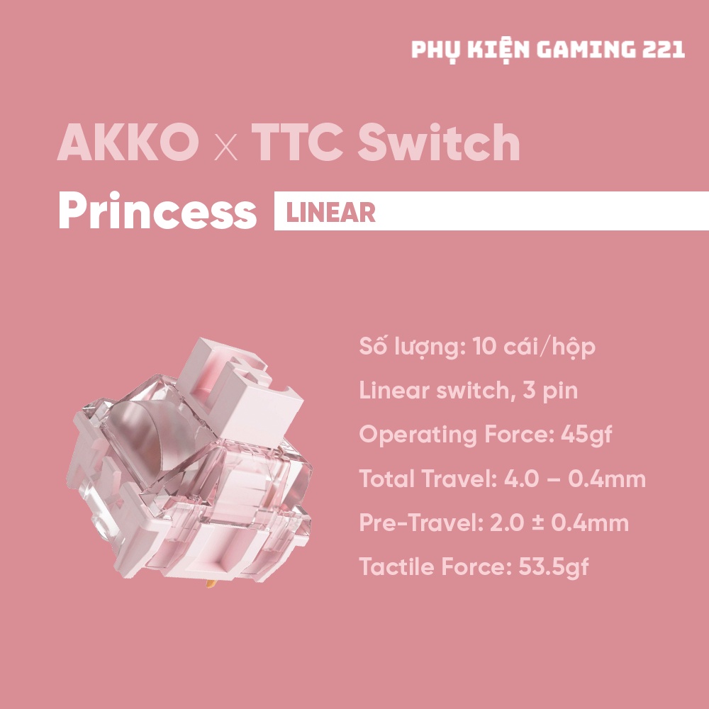 Tổng Hợp Switch Linear Bàn Phím Cơ - AKKO CS TTC Switch (Wine Red/Rose Red/Matcha Green/Demon/Princess/Silver/Sakura/)